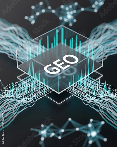 Generative Engine Optimization: Abstract Data Flow Illustration