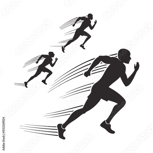 Running Silhouette Vector Graphic