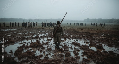 Waterloo open field soaked in rain mud and bloodshed