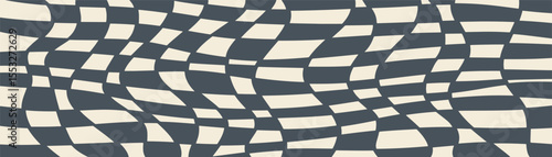 Twisted distorted checkered retro groovy pattern