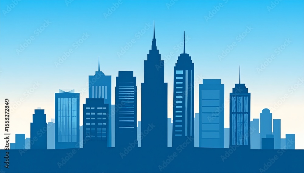 Fototapeta premium Cityscape Silhouette Vector Illustration
