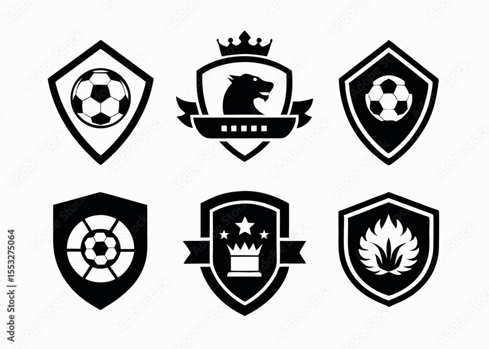 Obraz premium set-of-six-black-and-white-sports-logos---each-log.eps