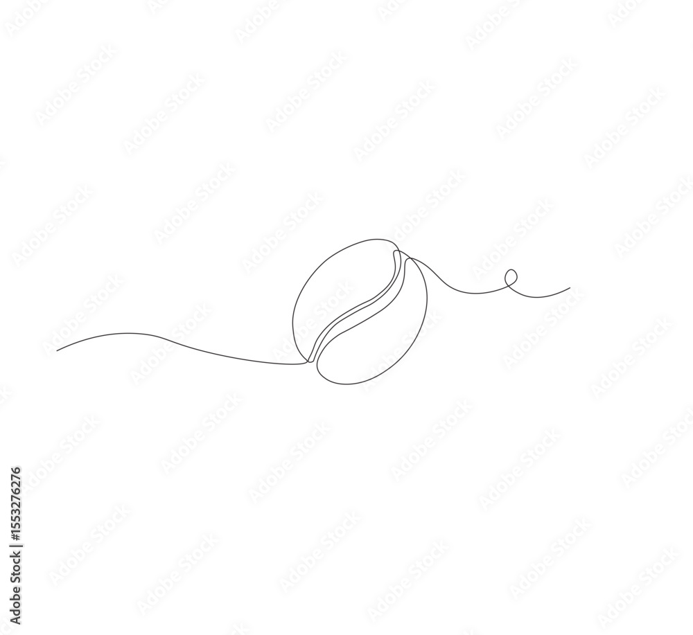 Obraz premium continuous line art of coffee beans. white background,Coffee beans morning cafe hot drink silhouette concept design one sketch outline drawing vector illustration