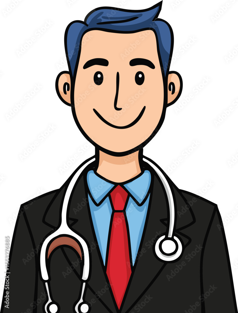 cartoon doctor with stethoscope cartoon doctor with stethoscope