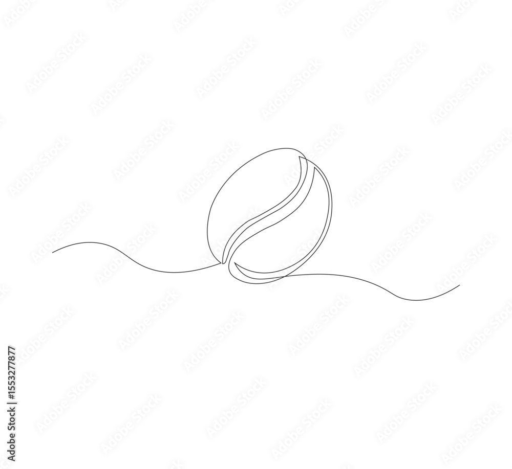 Obraz premium continuous line art of coffee beans. white background,Coffee beans morning cafe hot drink silhouette concept design one sketch outline drawing vector illustration