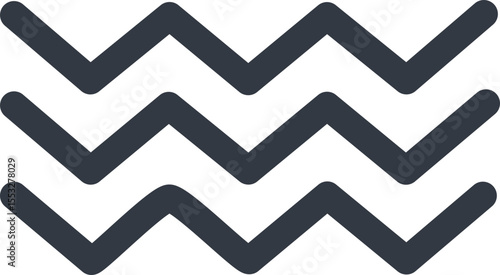 Icône motif zigzag noir et blanc simple