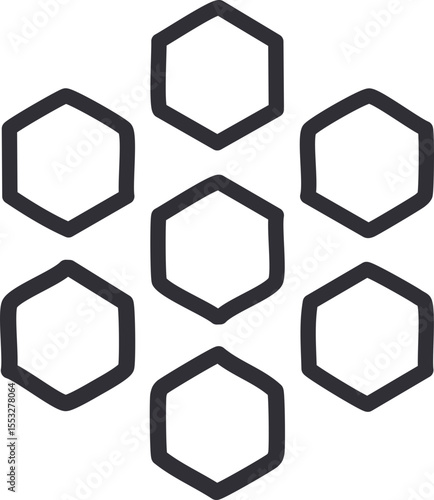 Design vectoriel d’hexagones répétitifs minimalistes