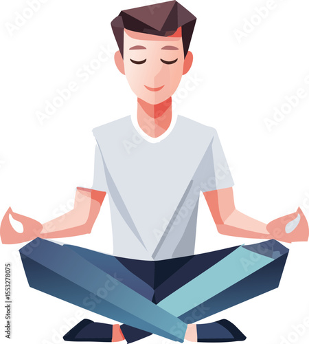 Sujet calme d’une personne en posture méditative