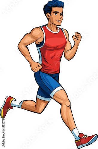 Illustration dynamique de coureur en action sportive