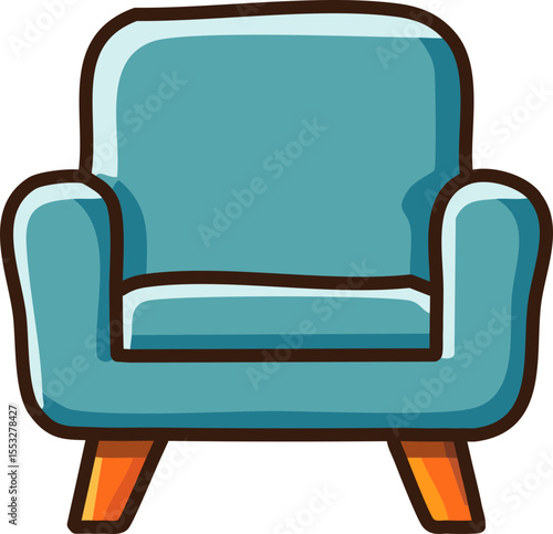Design de fauteuil rembourré avec pieds en bois