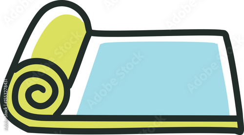 Illustration flat stylisée de tapis roulé