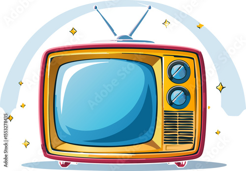 Téléviseur à tube cathodique stylisé old-school