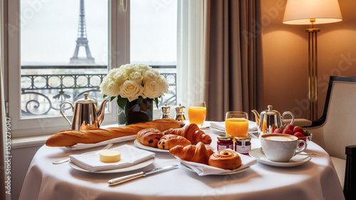 Petit-Déjeuner Parisien avec Vue Tour Eiffel