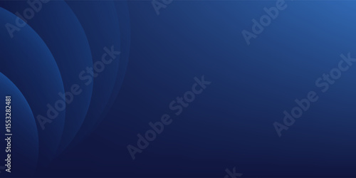 Abstract blue glowing geometric lines on dark blue background. Modern shiny blue circle lines pattern