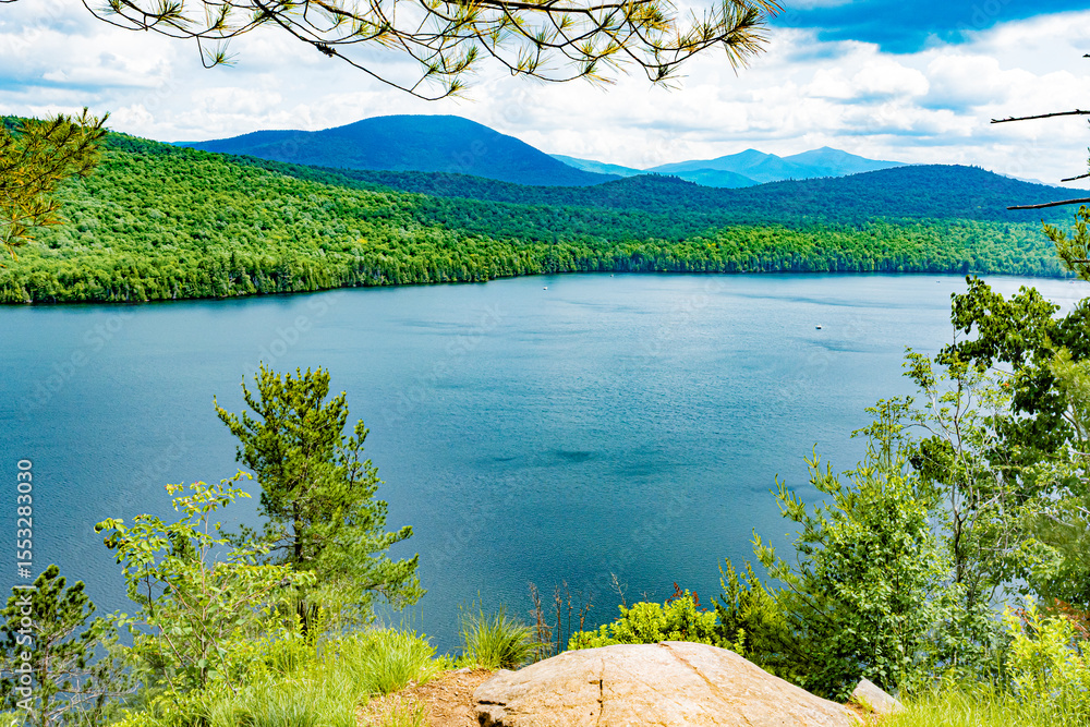 Fototapeta premium Beautiful silver lake in the Adirondack mountains 