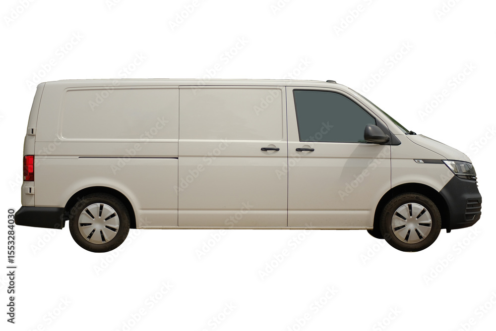 Delivery Cargo Van Side View Isolated on Transparent Background Delivery Cargo Van Side View Isolated on Transparent Background
