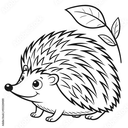Hedgehog Outline with Curved Spines