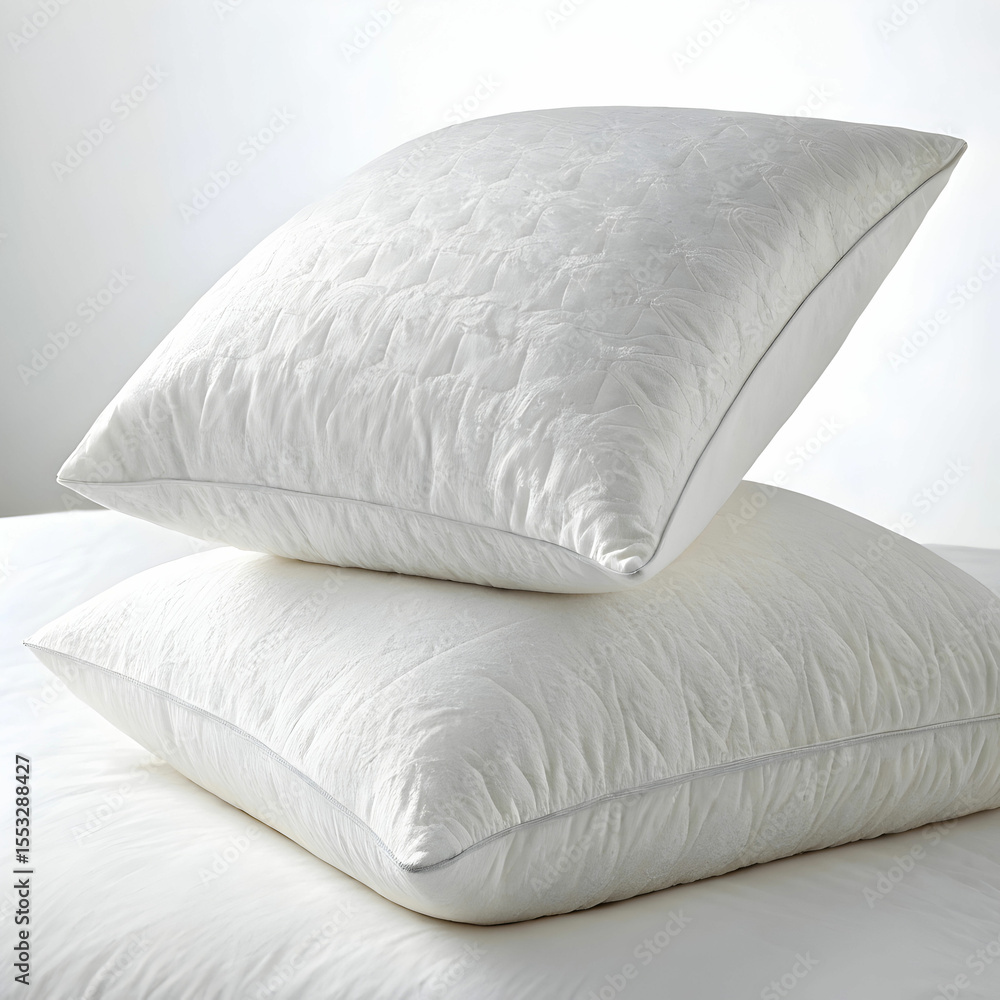 Obraz premium A soft, plush white pillow offering comfort and support, often used for sleeping,