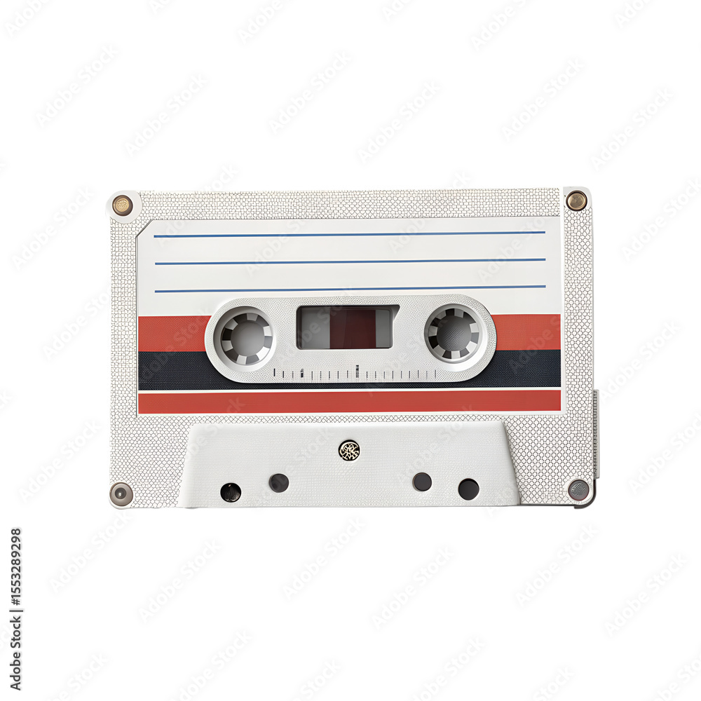 Obraz premium A retro audio cassette tape is isolated on transparent background