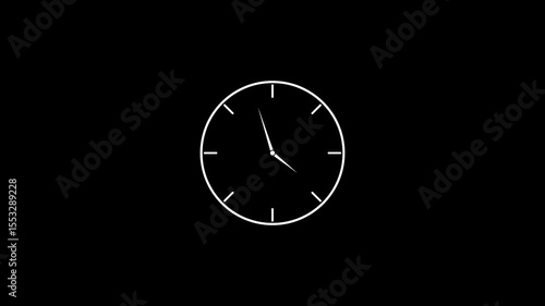 Wallpaper Mural Clock animation 24 Hour Day Fast Speed. White circle digital and analog clock neon looped black background 4k video. Torontodigital.ca