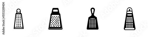 Set of black kitchen graters displayed in a minimalistic style for culinary use and design inspiration