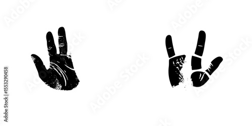 Black hand icons representing peace and unity for visual communication and design applications