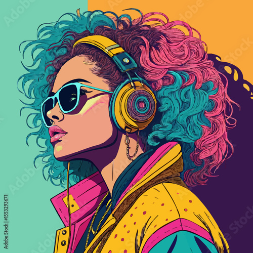 Woman with Headphones & Hype