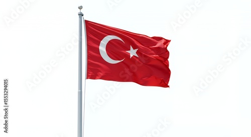 Turkish Flag Fluttering Proudly Against a Clear Sky