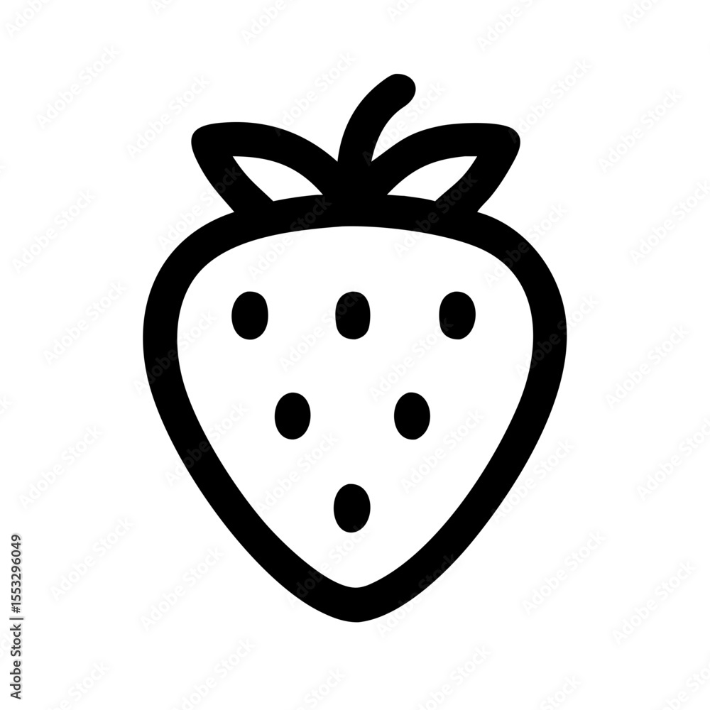 Obraz premium Minimalist Strawberry Vector Logo Simple, Clean Design