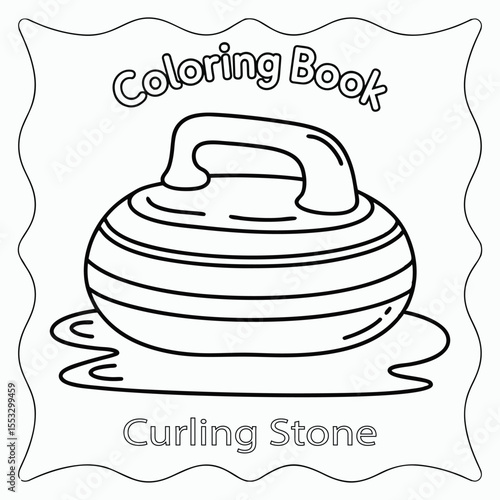 Curling Stone Coloring Book for Kids Winter Sport