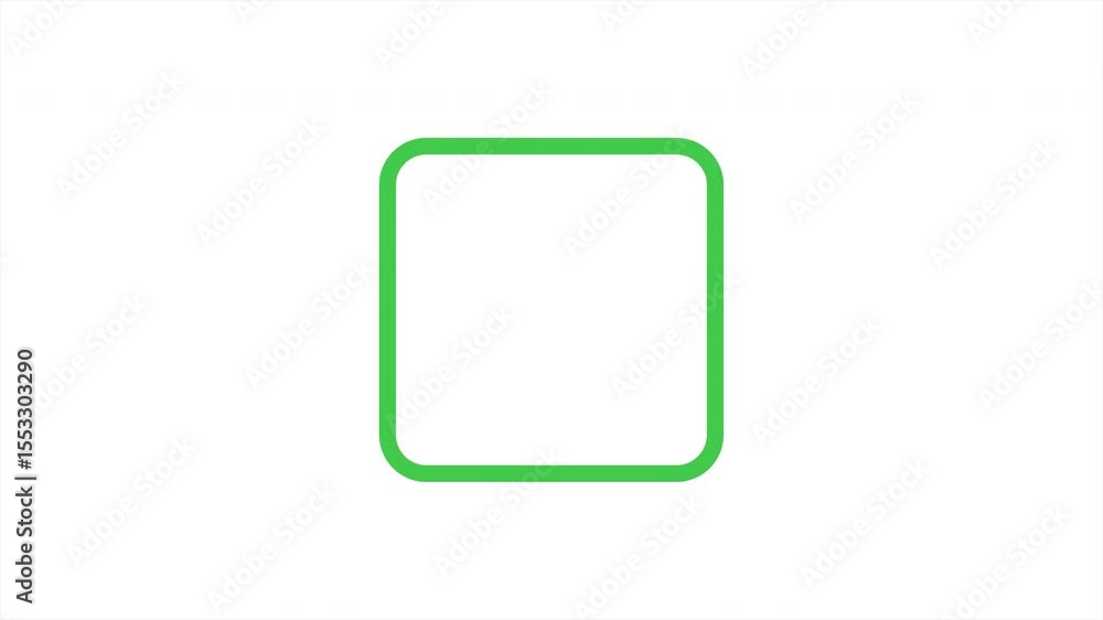 Animated voting icon with a consent sign. Green check mark in a square sector Animated voting icon with a consent sign. Green check mark in a square sector