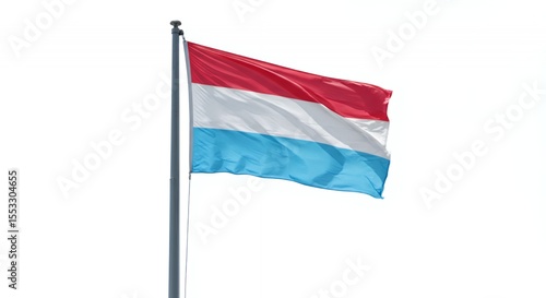 Luxembourg's Tricolor Waves Proudly Against a Clear Sky