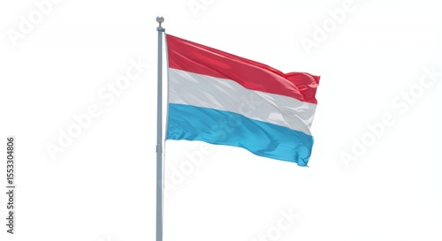 Luxembourg's Tricolor Waves Proudly Against a Crisp White Sky