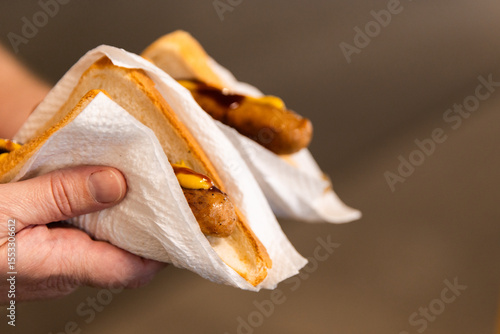 sausage sizzle fundraising sausages in white bread