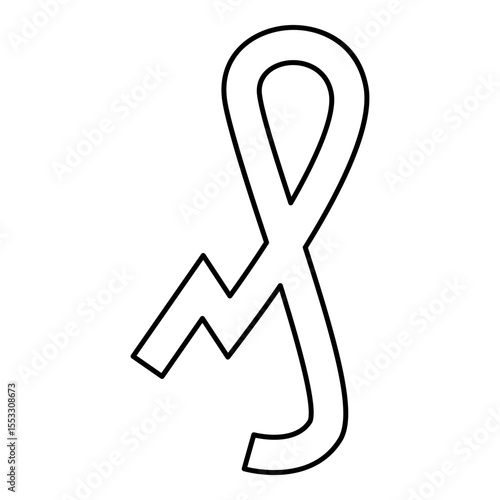 Pfennig German penny sign glyph money symbol contour outline line icon black color vector illustration image thin flat style