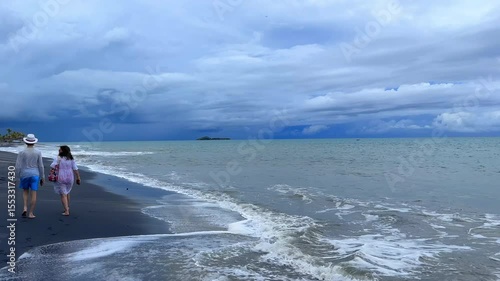 Black sand beach, Playa Blanca, Panama