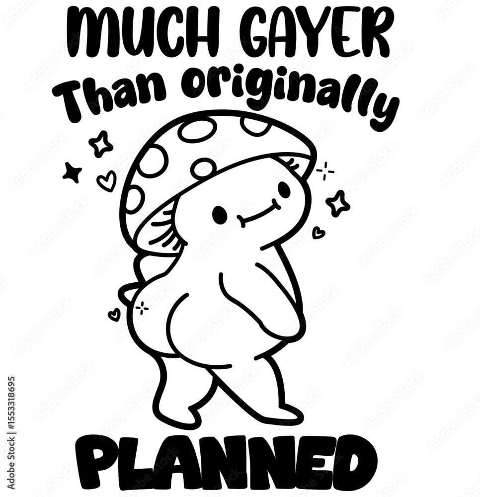 Obraz premium funny mushroom gay pride