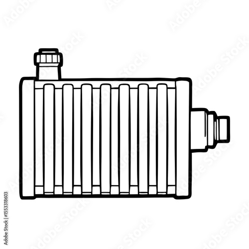 Radiator bleed valve in clean, straight lines and outline style  