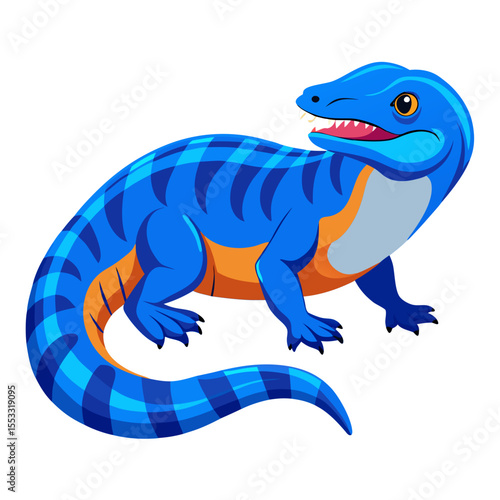 Blue-Tongue Skink Vector Illustration – Labeled Anatomy Diagram of Tiliqua spp