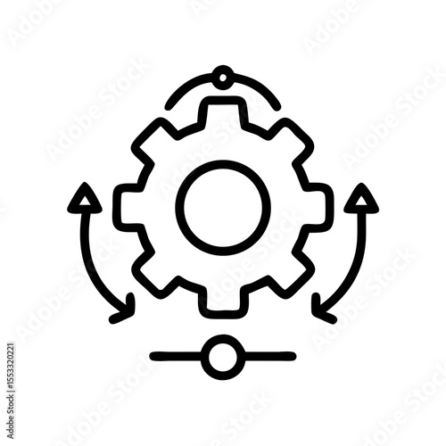 Gear icon with arrows indicating adjustments and settings  