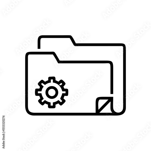 Folder icon with gear symbol for file management and settings  