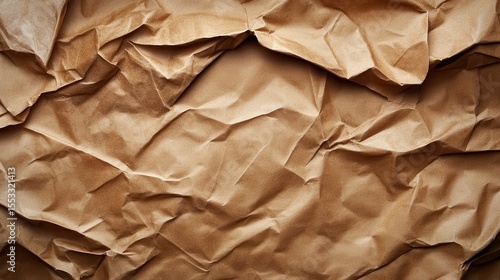 Wallpaper Mural A crumpled brown paper texture, showcasing natural, organic patterns and rich, earthy tones, perfect as an artistic background for creative projects or designs. Torontodigital.ca