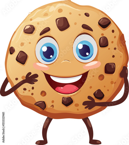 Laughing Chocolate Chip Cookie with a Cheeky Smile