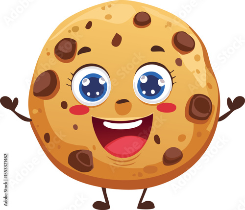 Laughing Chocolate Chip Cookie with a Cheeky Smile