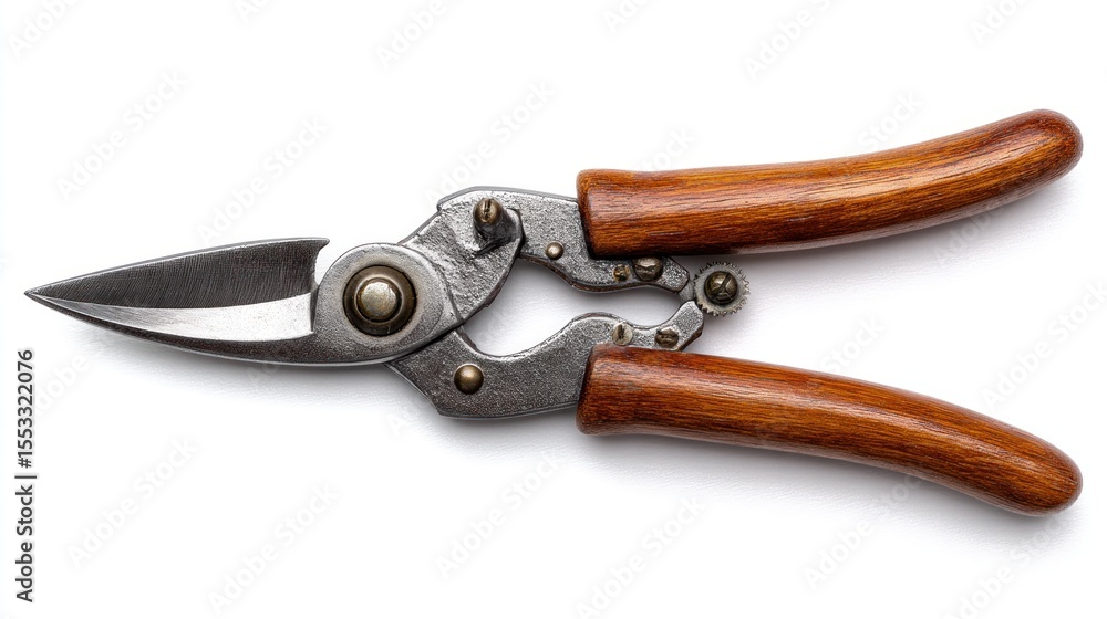 Fototapeta premium Pruning shears with wooden handles