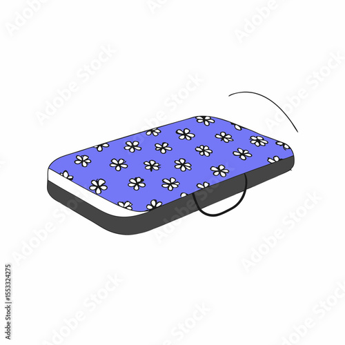 Garden kneeling pad with floral design on blue background  