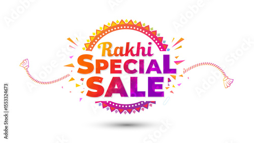Rakhi Festive sale, offer, deal, discount promotion concept design. Rakhi special sale typo with Raksha Bandhan illustration.