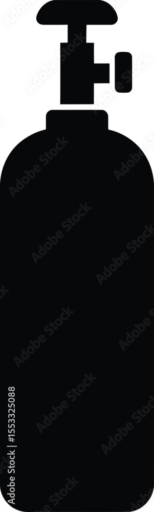 Black silhouette of a dispensing bottle with a nozzle.