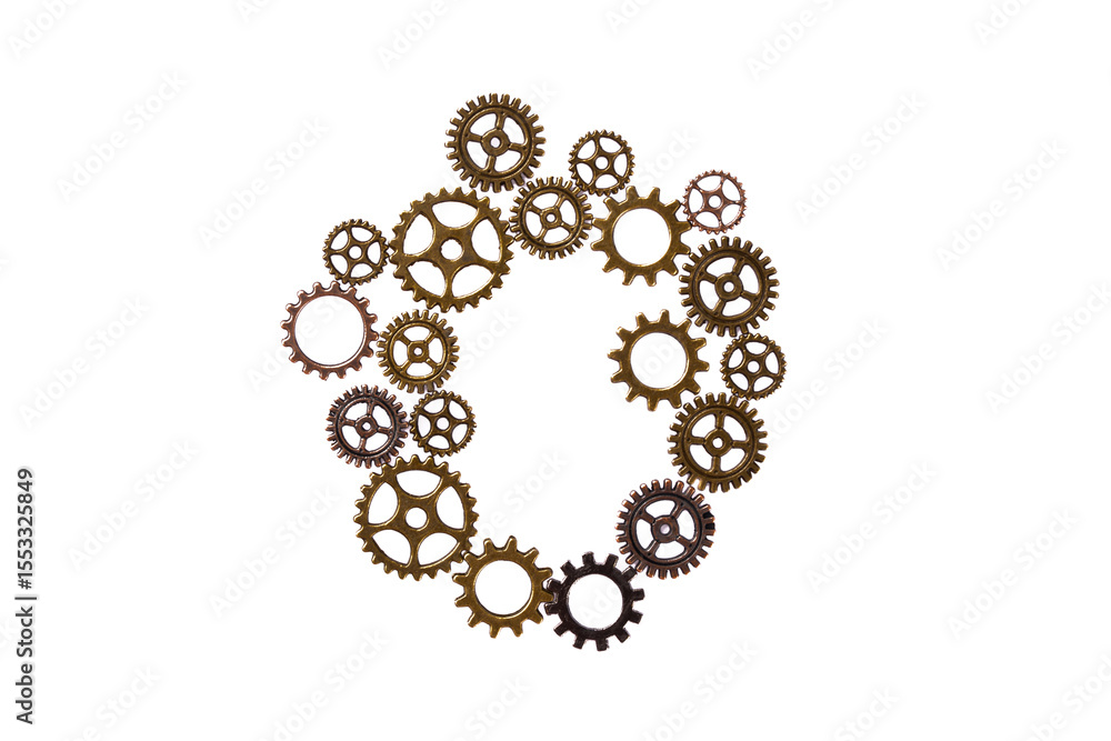 Metal cogwheels on white background Metal cogwheels on white background