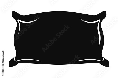 Isolated Black Pillow Comfortable Rest and Relaxation in Sleep Accessories Symbol
